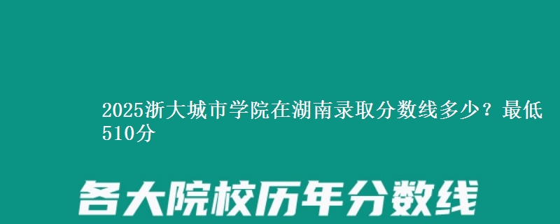 2025浙大城市学院在湖南录取分数线多少?最低510分