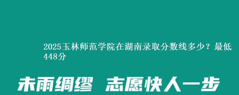2025玉林师范学院在湖南录取分数线多少?最低448分