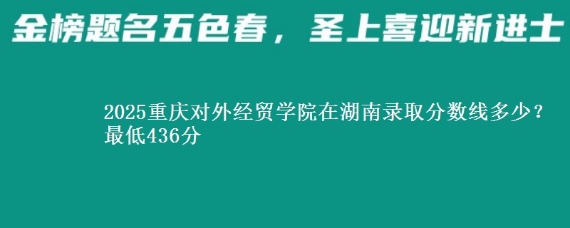 2025重庆对外经贸学院在湖南录取分数线多少?最低436分