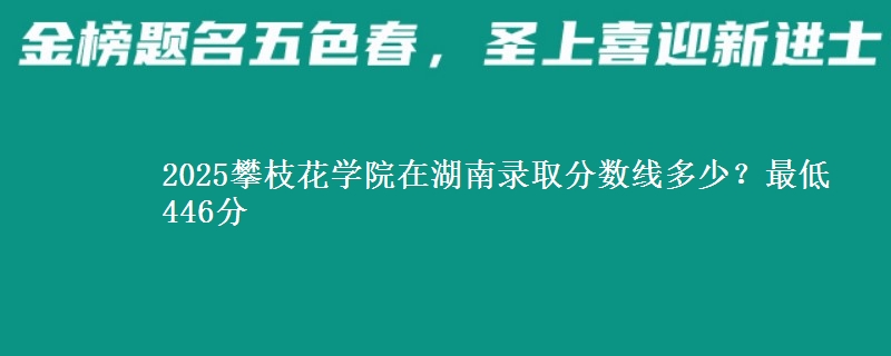 2025攀枝花学院在湖南录取分数线多少？最低446分