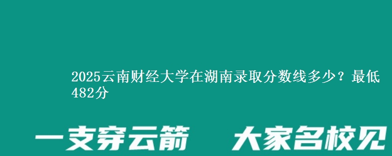 2025云南财经大学在湖南录取分数线多少？最低482分