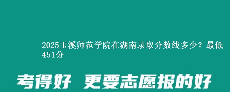 2025玉溪师范学院在湖南录取分数线多少？最低451分