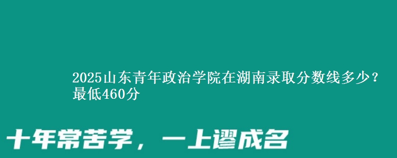 2025山东青年政治学院在湖南录取分数线多少？最低460分