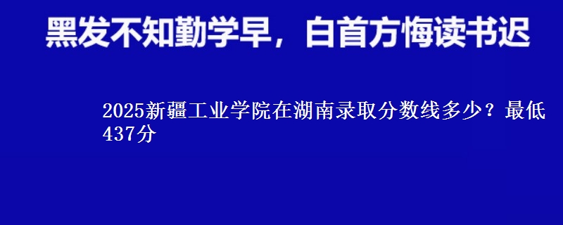 2025新疆工业学院在湖南录取分数线多少？最低437分