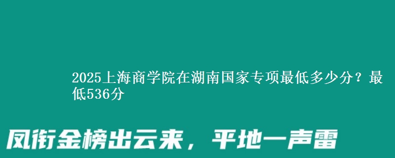 2025上海商学院在湖南国家专项录取分数线多少？最低536分