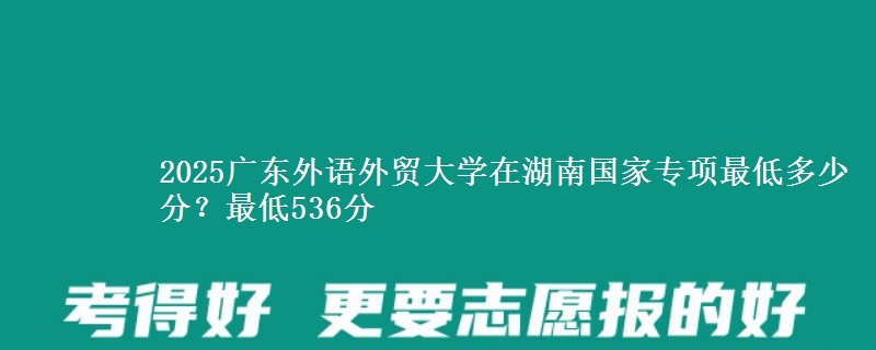 2025广东外语外贸大学在湖南国家专项录取分数线多少？最低536分