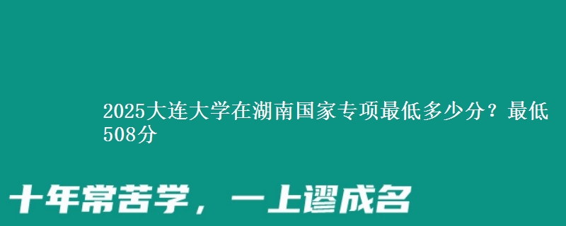 2025大连大学在湖南国家专项录取分数线多少？最低508分