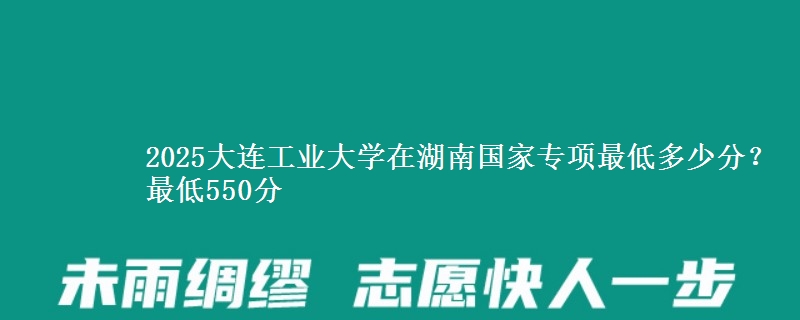 2025大连工业大学在湖南国家专项录取分数线多少？最低550分