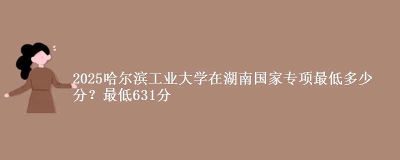 2025哈尔滨工业大学在湖南国家专项录取分数线多少？最低631分