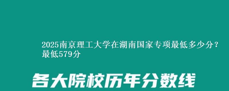 2025南京理工大学在湖南国家专项录取分数线多少？最低579分