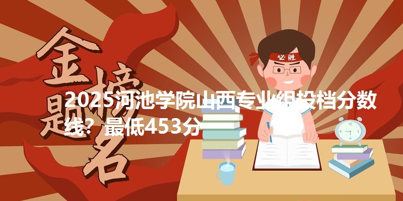 2025河池学院山西专业组投档分数线？最低453分