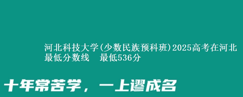河北科技大学(少数民族预科班)2025高考在河北最低分数线 最低536分