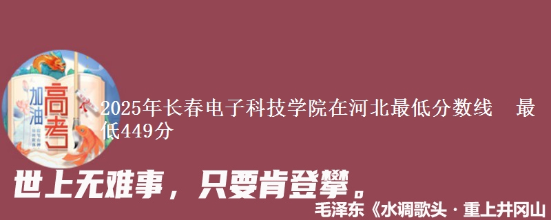 2025年长春电子科技学院在河北最低分数线  最低449分