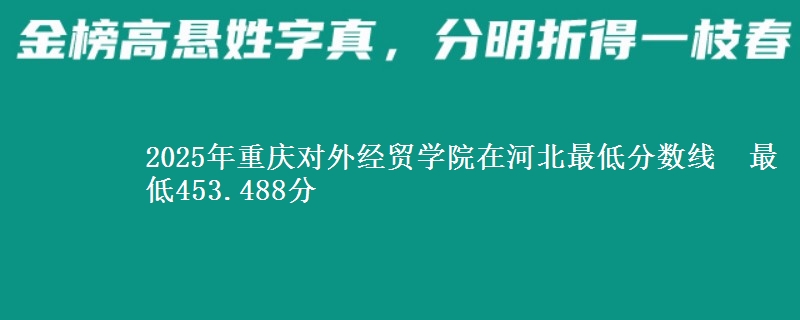 2025年重庆对外经贸学院在河北最低分数线  最低453.488分