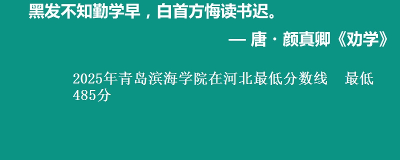 2025年青岛滨海学院在河北最低分数线 最低485分