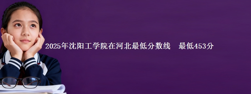 2025年沈阳工学院在河北最低分数线 最低453分
