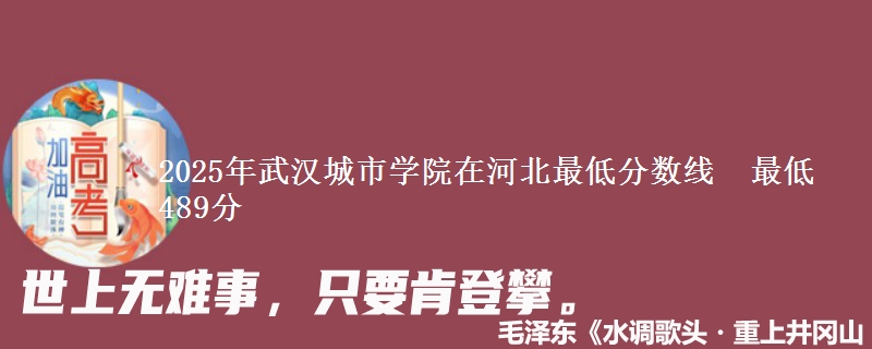 2025年武汉城市学院在河北最低分数线 最低489分