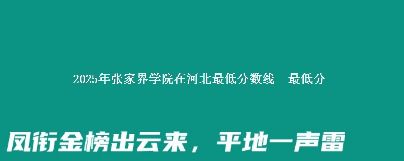 2025年张家界学院在河北最低分数线 最低分
