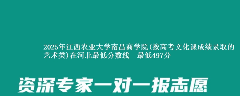 2025年江西农业大学南昌商学院(按高考文化课成绩录取的艺术类)在河北最低分数线 最低497分