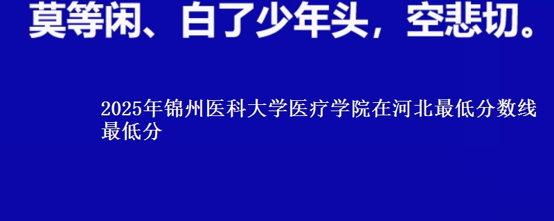 2025年锦州医科大学医疗学院在河北最低分数线 最低分