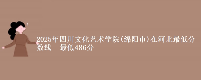2025年四川文化艺术学院(绵阳市)在河北最低分数线 最低486分