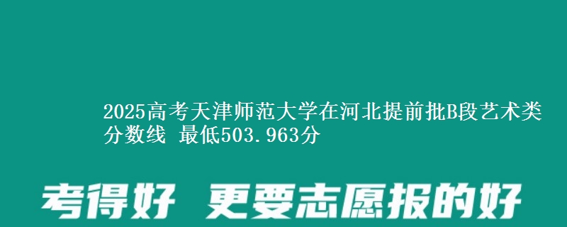 2025高考天津师范大学在河北提前批B段艺术类分数线 最低503.963分