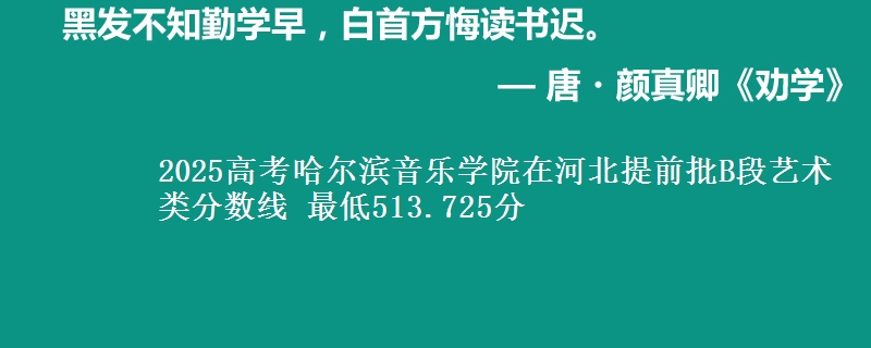 2025高考哈尔滨音乐学院在河北提前批B段艺术类分数线 最低513.725分