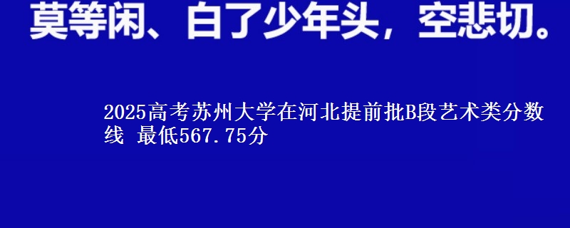 2025高考苏州大学在河北提前批B段艺术类分数线 最低567.75分