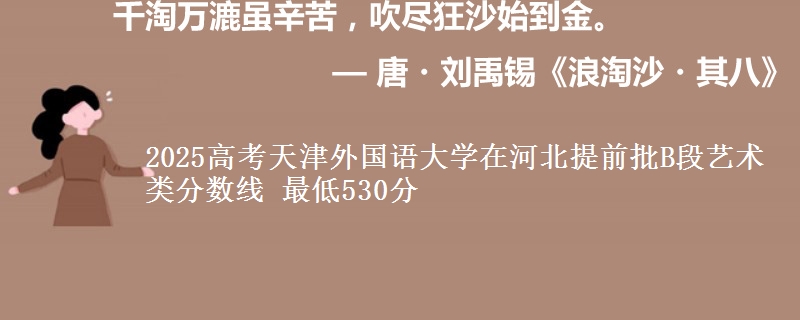 2025高考天津外国语大学在河北提前批B段艺术类分数线 最低530分