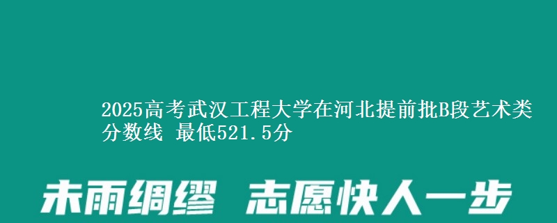 2025高考武汉工程大学在河北提前批B段艺术类分数线 最低521.5分