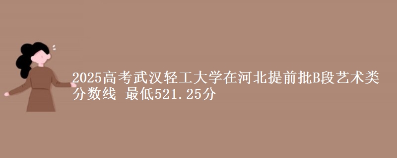 2025高考武汉轻工大学在河北提前批B段艺术类分数线 最低521.25分