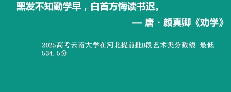 2025高考云南大学在河北提前批B段艺术类分数线 最低534.5分
