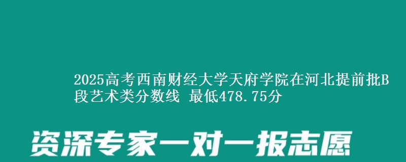 2025高考西南财经大学天府学院在河北提前批B段艺术类分数线 最低478.75分