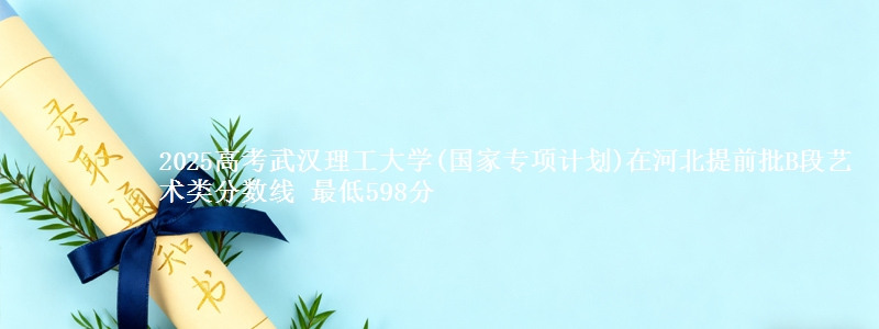 2025高考武汉理工大学(国家专项计划)在河北提前批B段艺术类分数线 最低598分