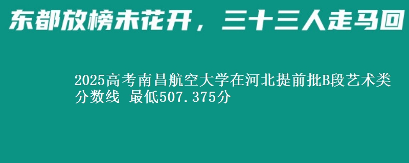 2025高考南昌航空大学在河北提前批B段艺术类分数线 最低507.375分