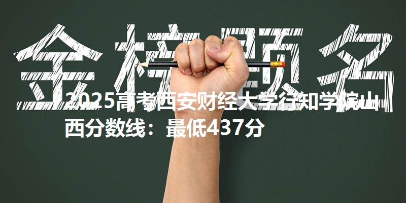 2025高考西安财经大学行知学院山西分数线：最低437分