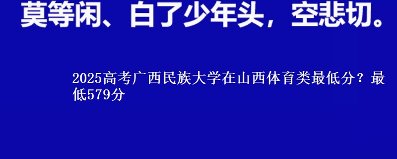 2025高考广西民族大学在山西体育类最低分?最低579分