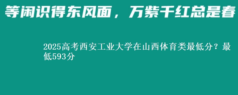 2025高考西安工业大学在山西体育类最低分?最低593分