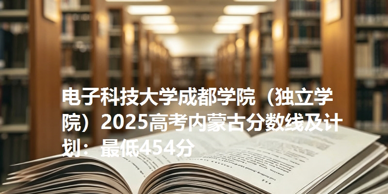 电子科技大学成都学院（独立学院）2025高考内蒙古分数线及计划：最低454分