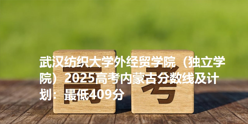武汉纺织大学外经贸学院（独立学院）2025高考内蒙古分数线及计划：最低409分