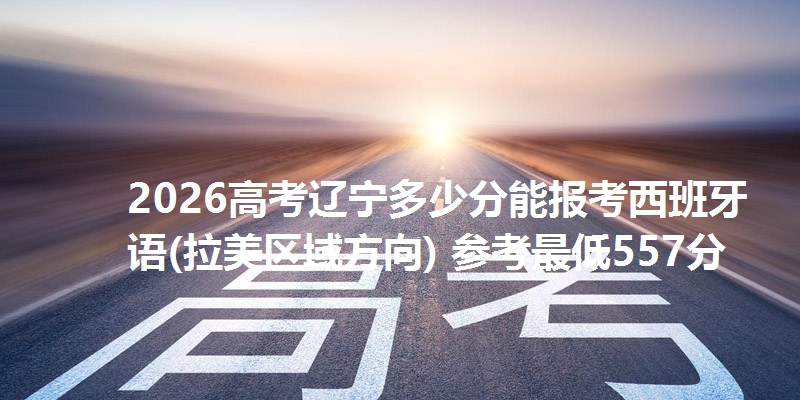2026高考辽宁多少分能报考西班牙语(拉美区域方向) 参考最低557分