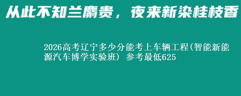 2026高考辽宁多少分能考上车辆工程(智能新能源汽车博学实验班) 参考最低625