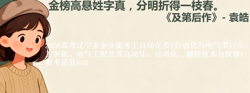 2026高考辽宁多少分能考上自动化类(自动化与电气类)(人工智能、电气工程及其自动化、自动化、测控技术与仪器) 参考最低652