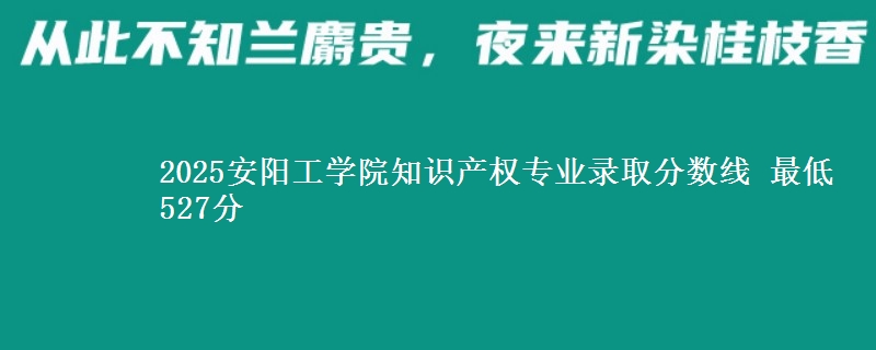 2025安阳工学院知识产权专业录取分数线 最低527分