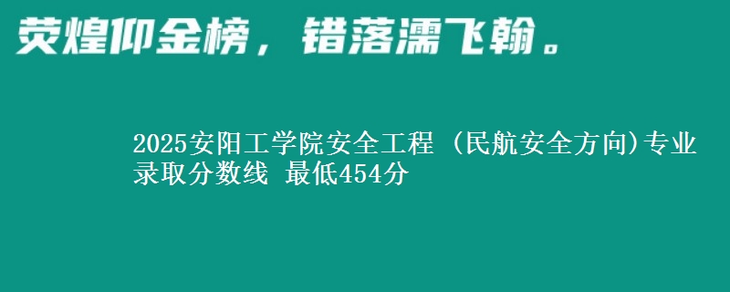 2025安阳工学院安全工程 (民航安全方向)专业录取分数线 最低454分