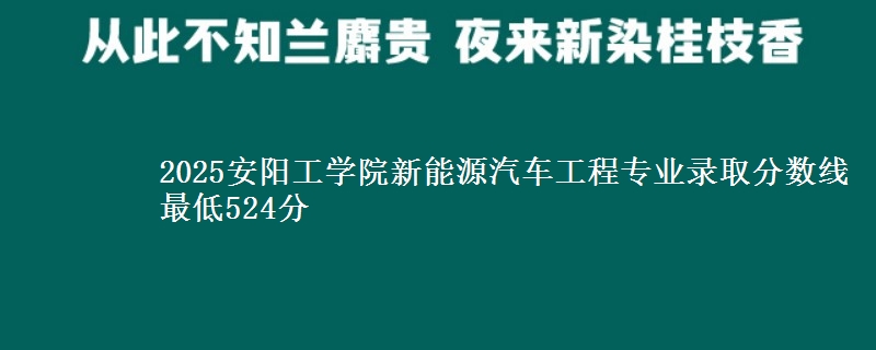 2025安阳工学院新能源汽车工程专业录取分数线 最低524分
