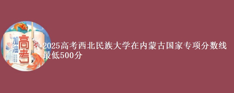 2025高考西北民族大学在内蒙古国家专项分数线 最低500分