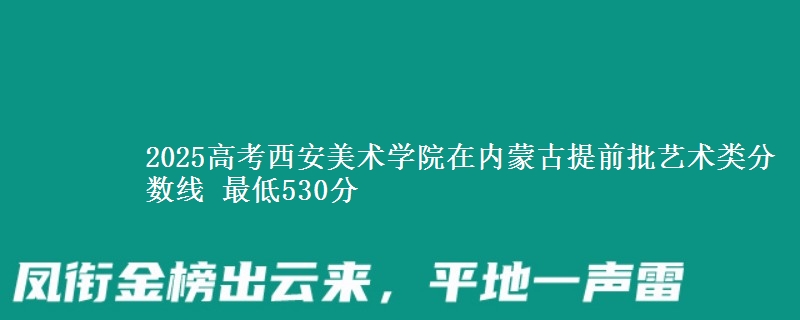 2025高考西安美术学院在内蒙古提前批艺术类分数线 最低530分