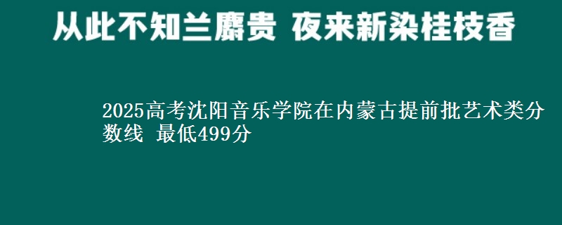 2025高考沈阳音乐学院在内蒙古提前批艺术类分数线 最低499分