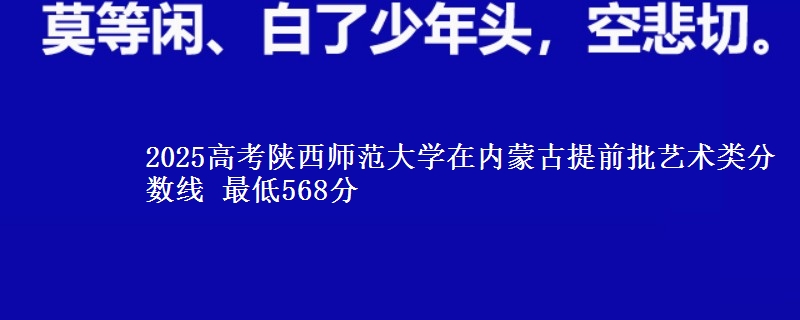 2025高考陕西师范大学在内蒙古提前批艺术类分数线 最低568分